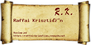 Raffai Krisztián névjegykártya